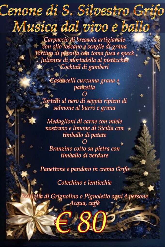 Menu Capodanno Grifo Coarezza